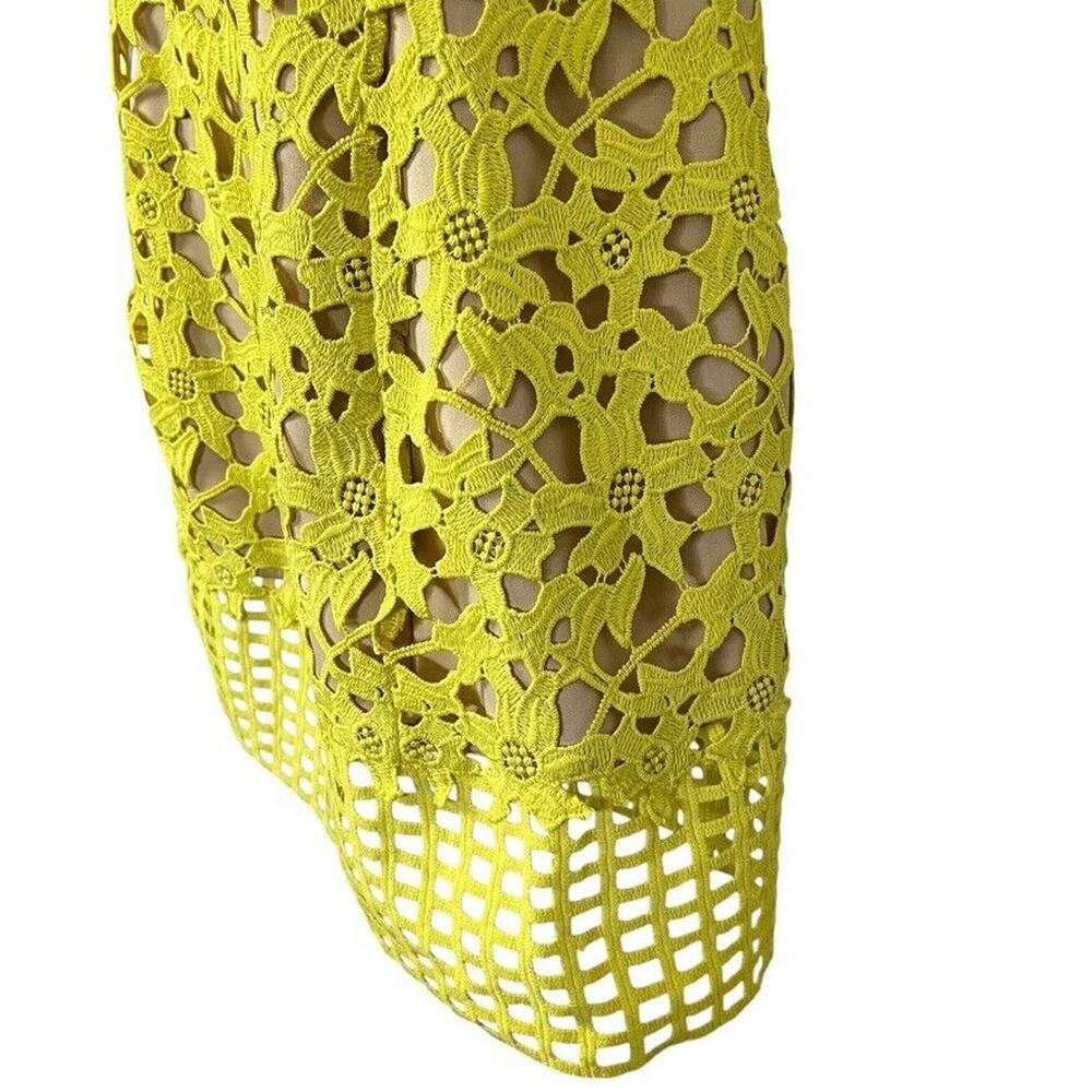 Lovers + Friends Bellini Yellow Lace Crochet Whimsigoth Fairy Dress Stretch M - Picture 12 of 16